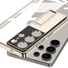 For Samsung Galaxy S25 Ultra Luxury Plating Holder Case Transparent Camera Protective Hard Stand Cover for Galaxy S25Ultra Case 2