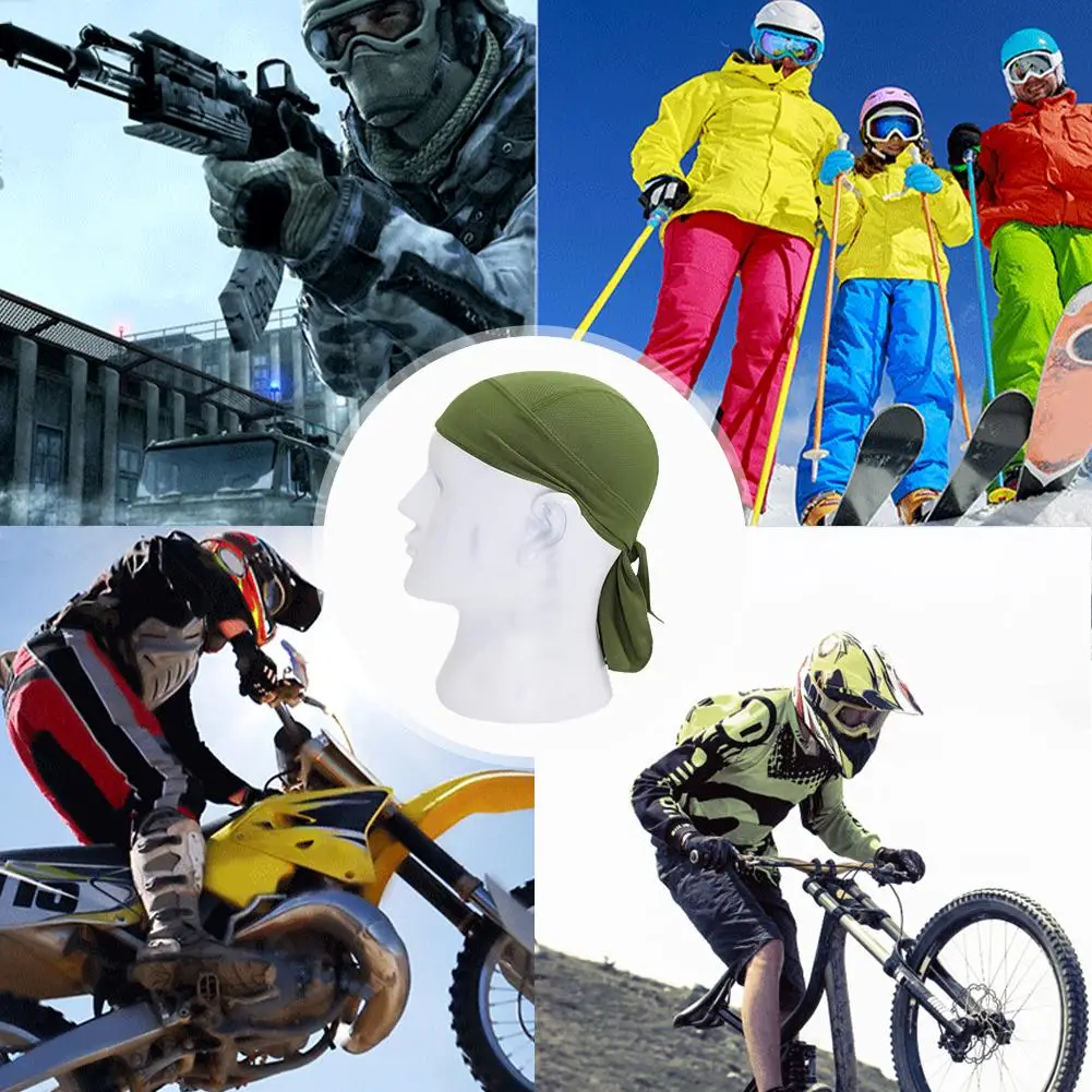 

Cycling Headwear Quick Dry Cycling Cap Head Scarf Summer Bandana Riding Headscarf Men Hat Hood Running Headband Pirate D7B8