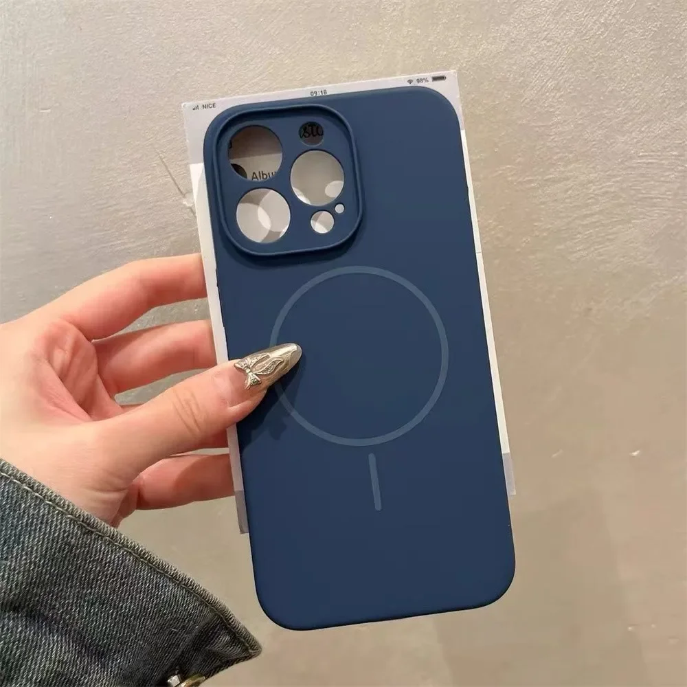 Enhanced Liquid Silicone Candy Color Matte Phone Case with Magnetic Bumper Cover