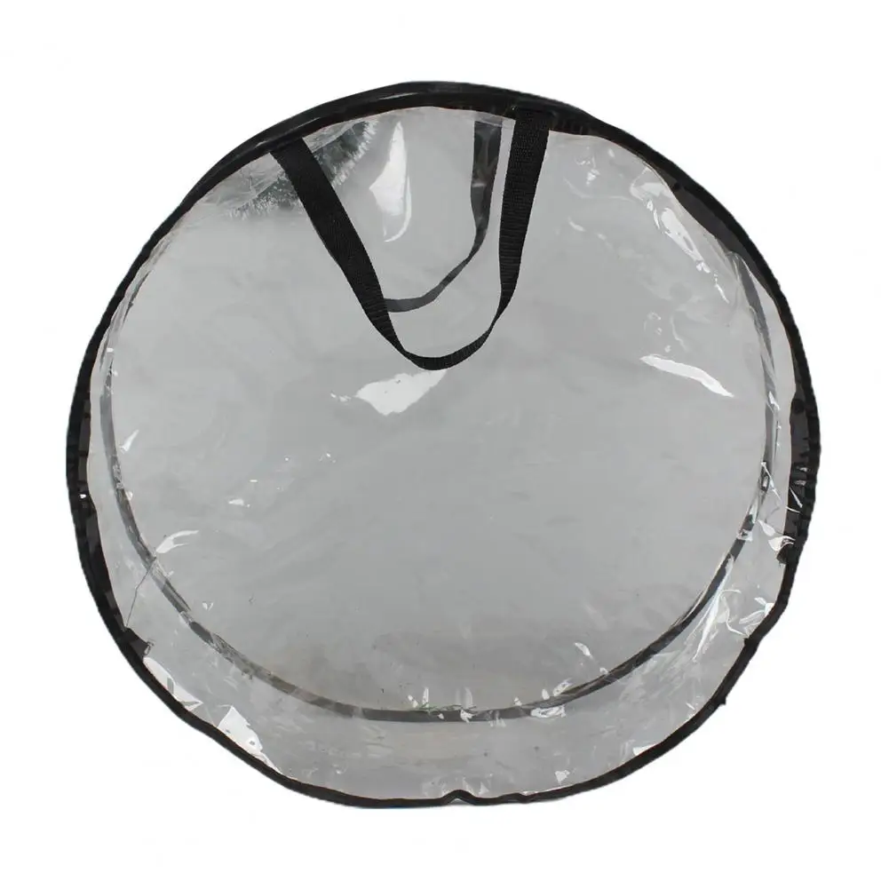Garland Storage Bag Round PVC Transparent Dustproof Design Easy to Carry Handle Christmas Wreath Storage Bag 1/2 Pcs