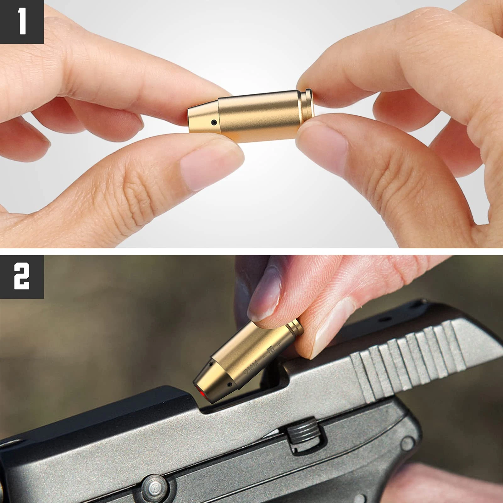 Bore Sight 9mm Red Laser Zeroing Boresighter With 3 Sets of Extra Batteries