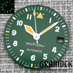 Enhanced Green Pilot Style Watch Dial and Hands with C3 Luminous Coating - NH35NH36 (10)