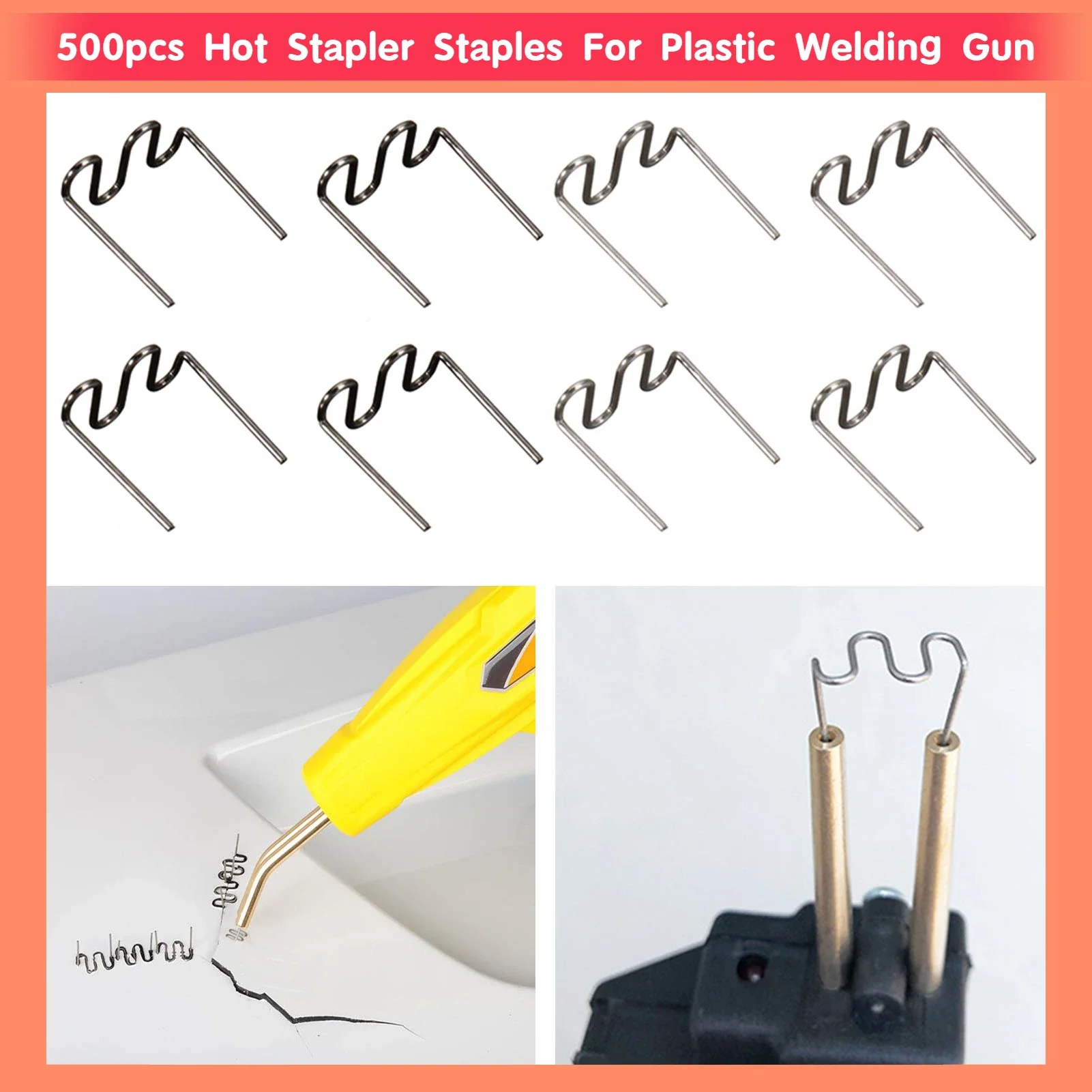 

Plastic Repair Machine Welding Hot Stapler for Soldering Welder Gun Pre Cut Big Wave Staples Automotive Soldering Car Repair Kit