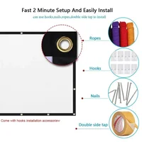 Projectors Screen Fabric Projector Cloth Anti-light 60 72 84 100 120 150inch  Home Outdoor Office Simple Curtain Accessories - Image 4