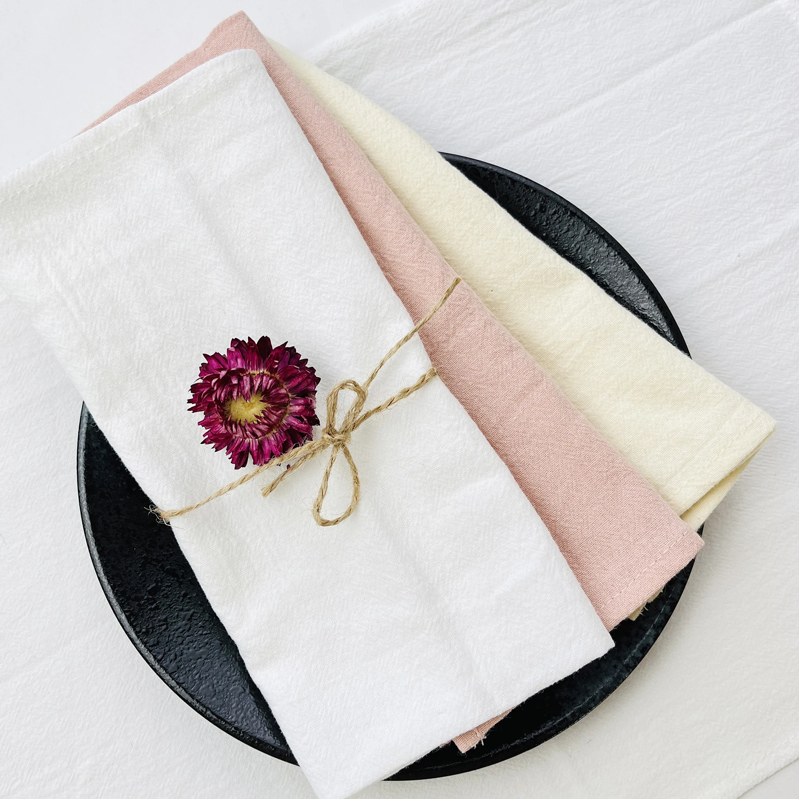 50PCS 40X40CM Sage Napkins Cotton Cloth Napkins Dinner Table Serviettes Soft Washable Reusable Weddings Parties Restaurant