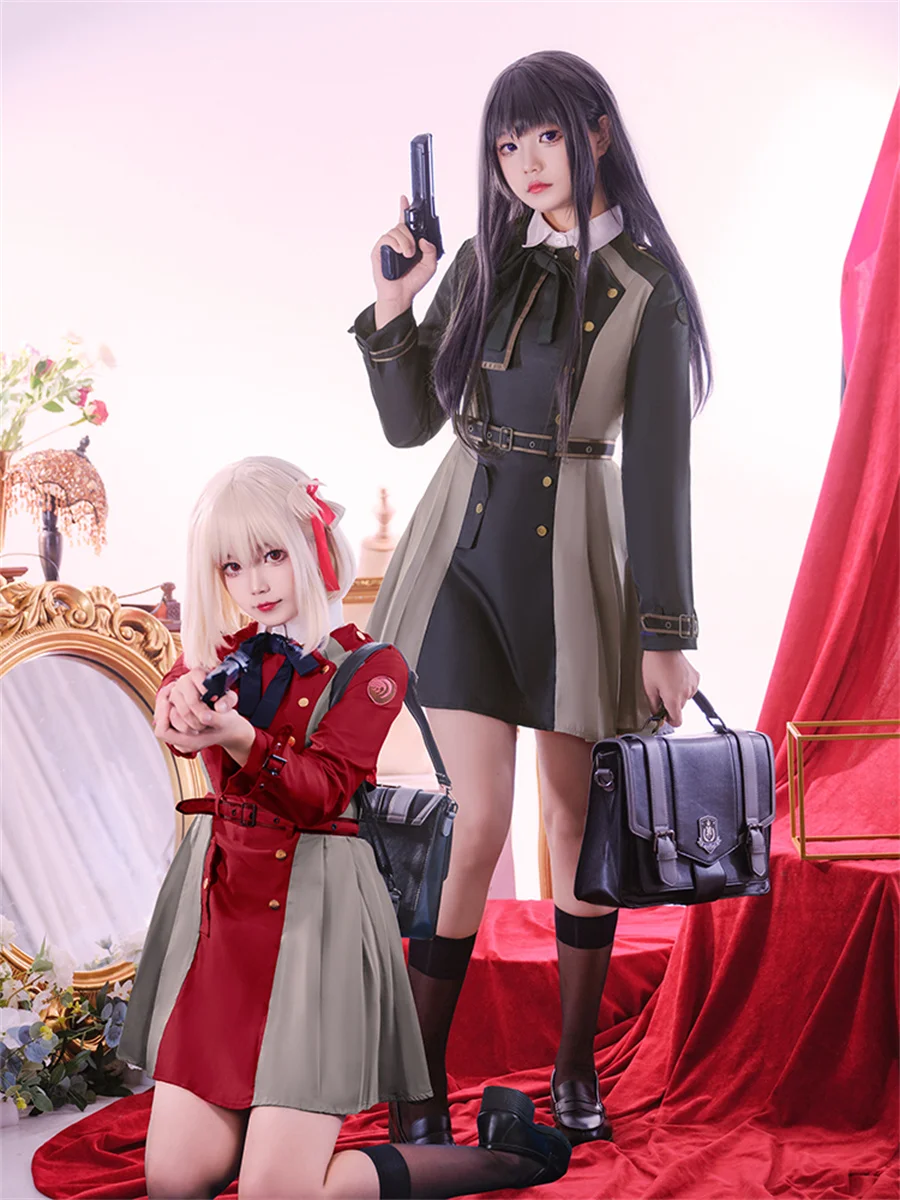

Аниме Lycoris Recoil Chisato nishikier Inoue Takina женский костюм для косплея костюм Shir t + платье + парик + пояс