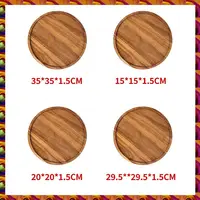 BTCL Round Wood Tray,Wooden Serving Tray,Serving Platter,Appetizer Charcuterie Board,Tray Organizer For Kitchen/Countertop 1