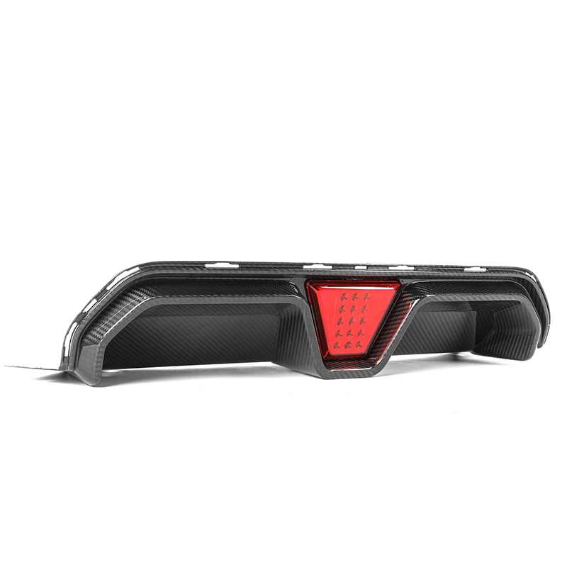 Real Carbon Fiber Car Rear Bumper Diffuser Lip Chin Body Kits W/ Led Brake Light For BMW 5 Series F90 M5 Competition 2020+