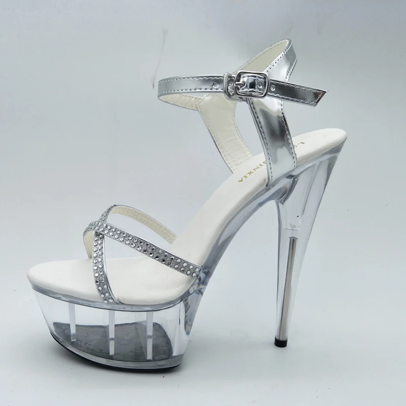 

LAIJIANJINXIA New 15CM/6inches PU Upper Fashion Sexy Exotic High Heel Platform Party Women Sandals Pole Dance Shoes K102
