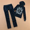 Women's Tracksuit Set Crystal Pattern Jacket and Long Pants Warm Two-Piece Set Casual Women's Outfit 3