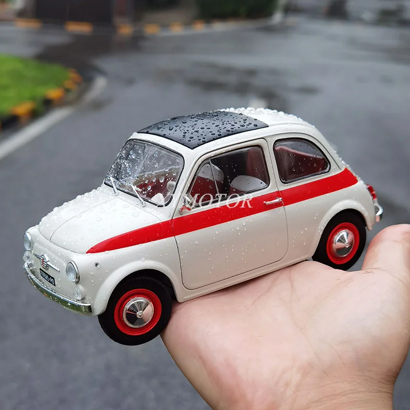 

Solido 1/18 For Fiat 500L Nuova sport 1965 Metal Diecast Car White red Toys Gifts Display Hobby Ornaments Collection
