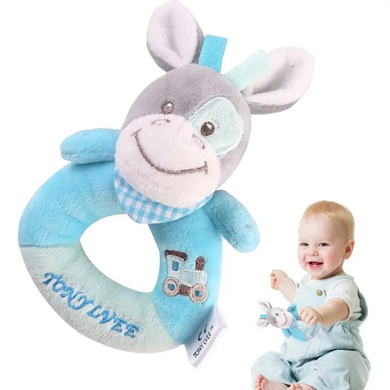 Baby Rattle Toys Plush Teether Crochet Pattern Rattle Puppy Cow Donkey Hedgehog Rhino Toy Newborn Gift Animal Baby Hand Bell