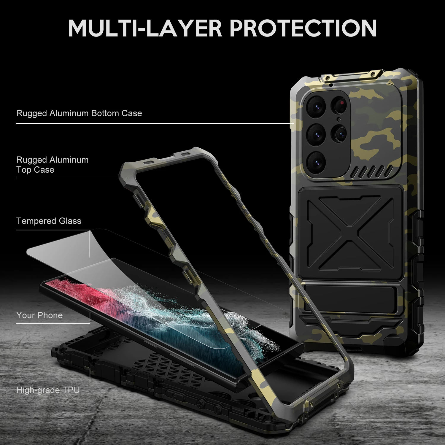 Metal Armor Case For Samsung Galaxy Phones