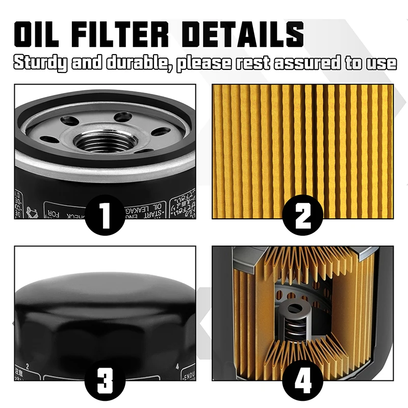 1/2/4 Pcs Parti di Motore Del Motociclo Filtro Olio per Kymco Xciting 500Ri MyRoad 700i MXU 500 IRS 550 700 UXV 500i Camo 700i Turf - immagine 5