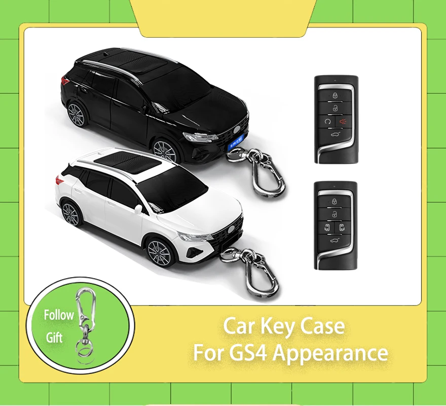 

For GS4 Car Styling 5 Button Smart Key Case Cover Holder for GAC Trumpchi GS4 GM8 GA3 GA6 SGS7 GA4 GS5 GS3 Legend GS8 Keychain