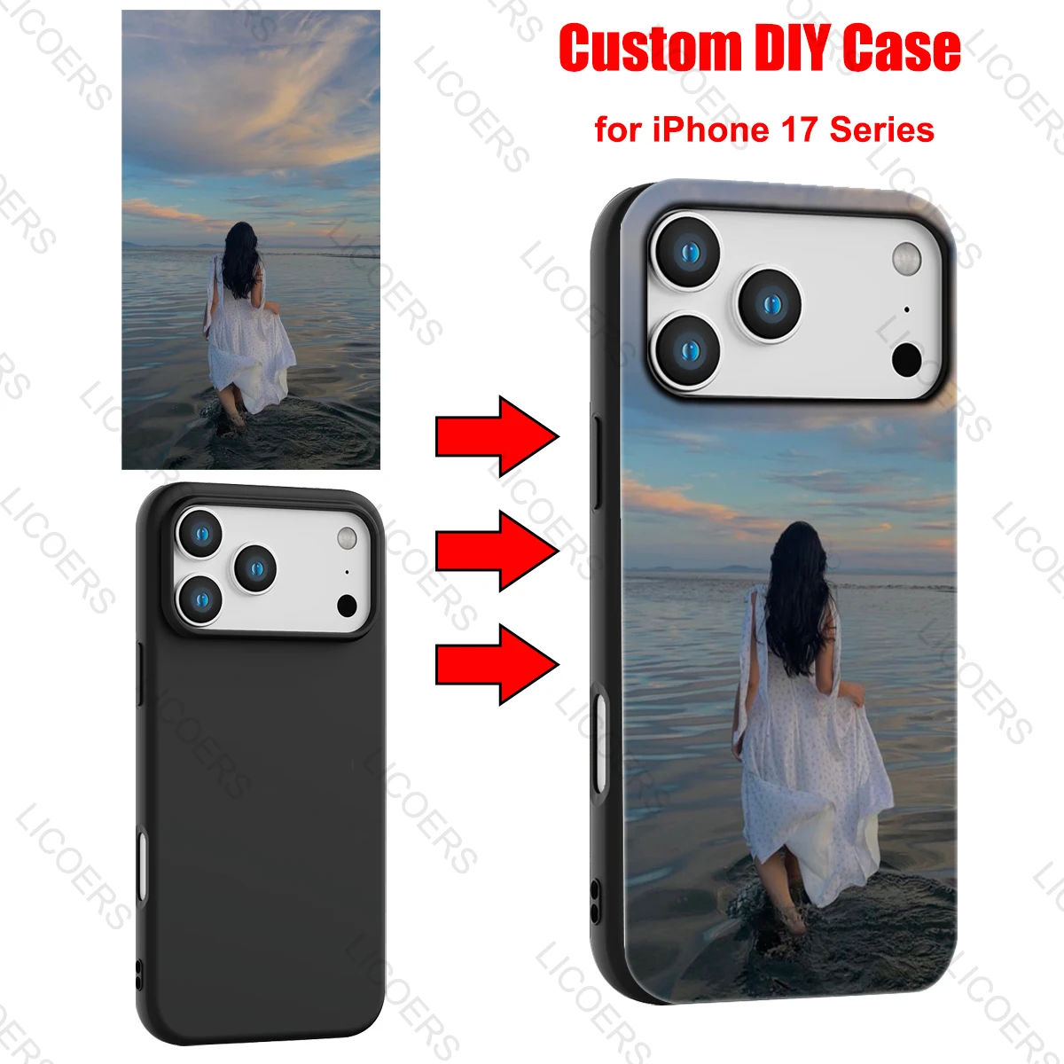 Customized Clear TPU Soft Matte Silicone Case with Tempered Glass and Photo Print Design