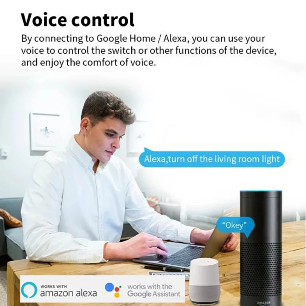 Cozylife 16A/20A WiFi Smart Switch Auto Breaker Relay Module Switch Timer APP Voice Control Works with Alexa Google Home Alice