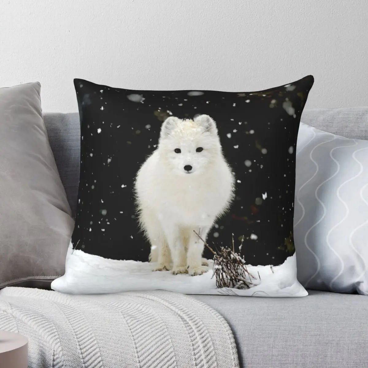 

Arctic Fox Square Pillowcase Polyester Linen Velvet Pattern Zip Decor Throw Pillow Case Sofa Seater Cushion Cover Wholesale
