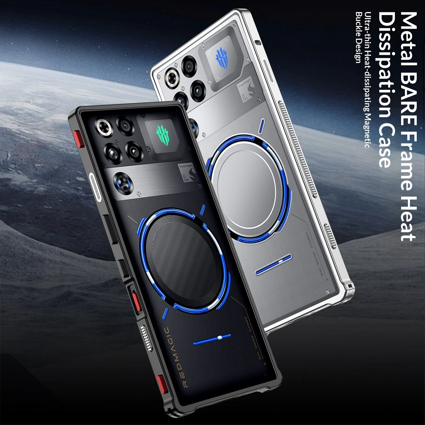 Enhanced Metal Frame Heat Dissipation Shockproof Bumper Case with Bare Machine Feel