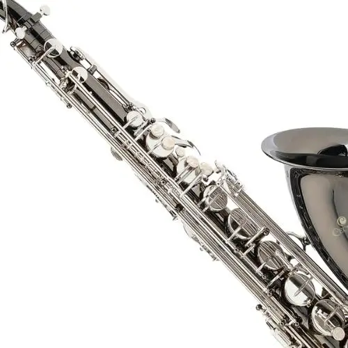 by Cecilio Tenor Saxophone, L+92D B Flat, Case, Tuner, Mouthpiece, Black with Nickel Keys