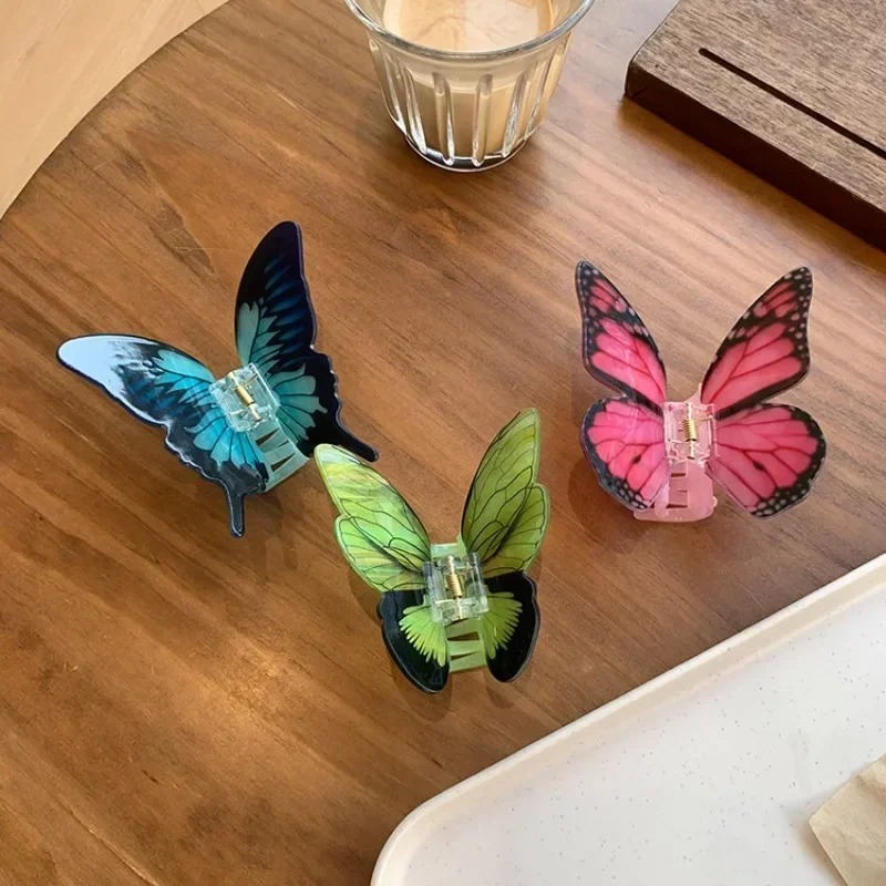 Hair Claw Hair Clips Hair Accessories Colorful Acetate Butterfly For Women Girls