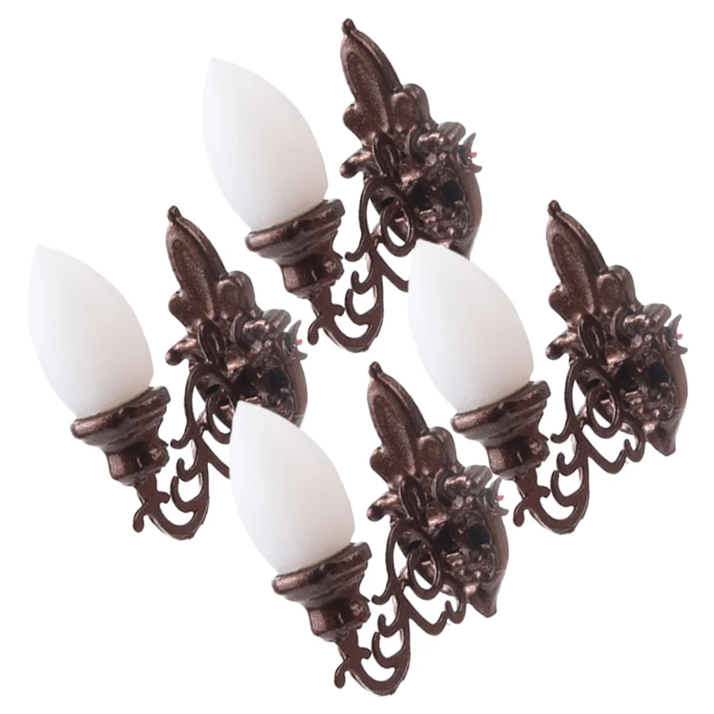 

Model Train Led Wall Sconces Vintage Lamp Models Mini Table Light Simulation Miniature Furniture Diy Living Room Decor Bronze