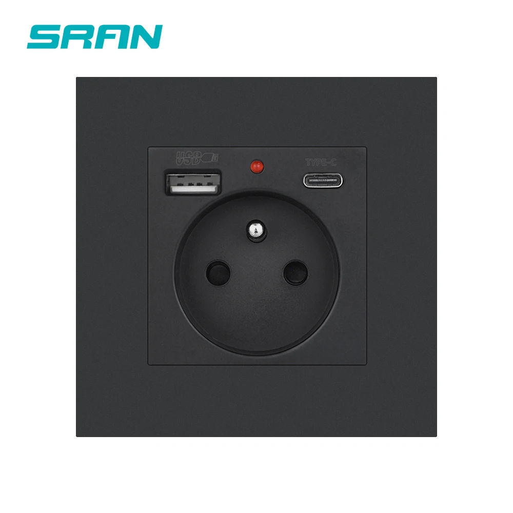 Электрическая розетка, французский стандарт, SRAN 16 А, Usb c розетка, стандартные круглые коробки (art.: 3920c751ea0e5) - 3920c751ea0e5