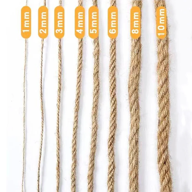 Natural Jute Ribbon Crafts Vintage Rope Jute Cord Sewing DIY Thread Twine Bulk Handmade Party Gift Wedding 1/2/3/4/5/6/8/10mm jute rope