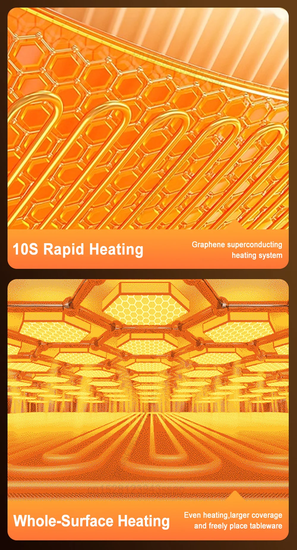 Electric Warming Tray Foldable Food Warmer Fast Heating Portable Dining Table Warmer Food Warmer Mat with Full Surface Heating