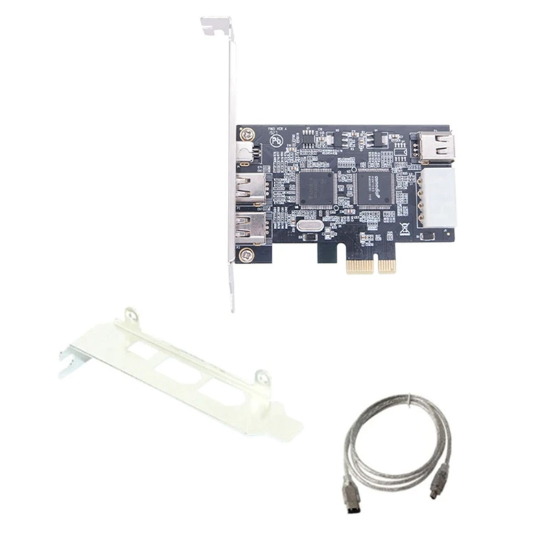

PCI-E 1X IEEE 1394A 4 порта (3 + 1) Firewire адаптер 1394 A Pcie черный ПК + металлическая карта Firewire + 6-контактный к 4-контактному кабелю IEEE 1394