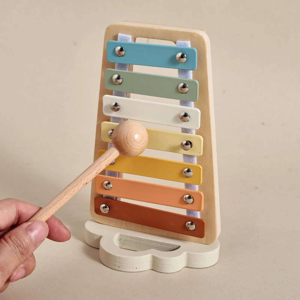 Baby-Handglocke, Klingelinstrument, Frühkindliche Bildung, Beruhigende Bettglocke, Holzgriff, Kauspielzeug, Holzinstrumente – Detail 7