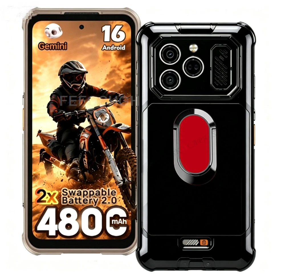 Rugged Silicone Phone Case with Back Ring Holder and Stand