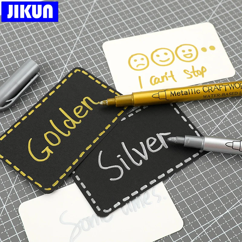 4pcs Metallic Paint Marker Pens Gold Silver 1.5mm Craftwork Resin Mold Pen Art Painting Student Supplies