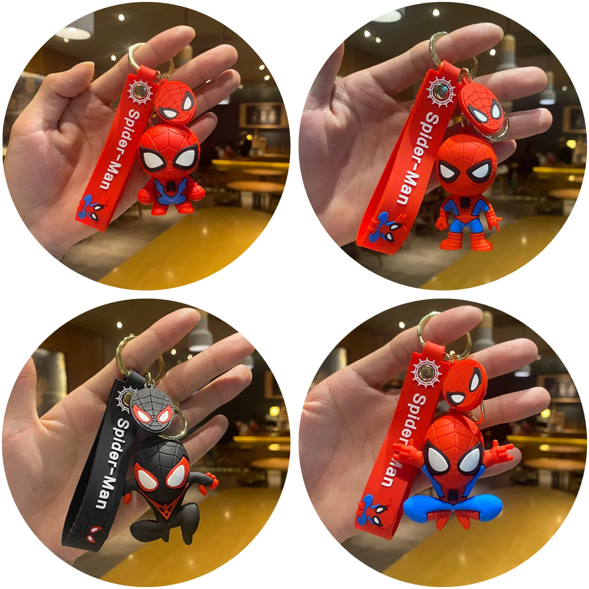 

Anime Spider Man Cute Doll Pendant Action Figures Avengers Iron Man Captain America Keychain Bag Keyring Pendant Birthday Gifts