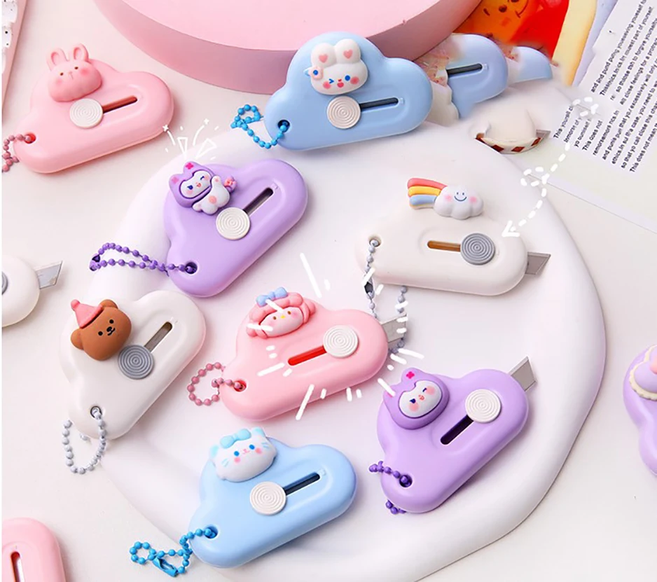 Cute Cloud Color Mini Portable Utility Knife Paper Cutter Cutting P