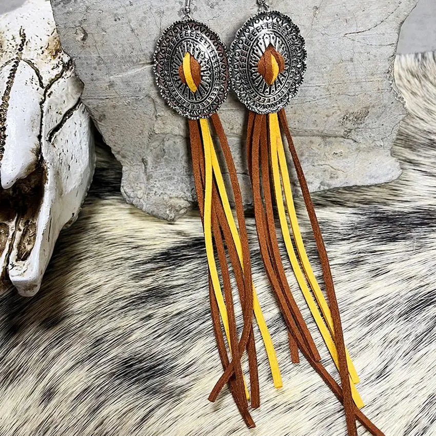 Orange Faux Suede Clip On Tassel Earrings | Olivia Divine Jewellery |  SilkFred US