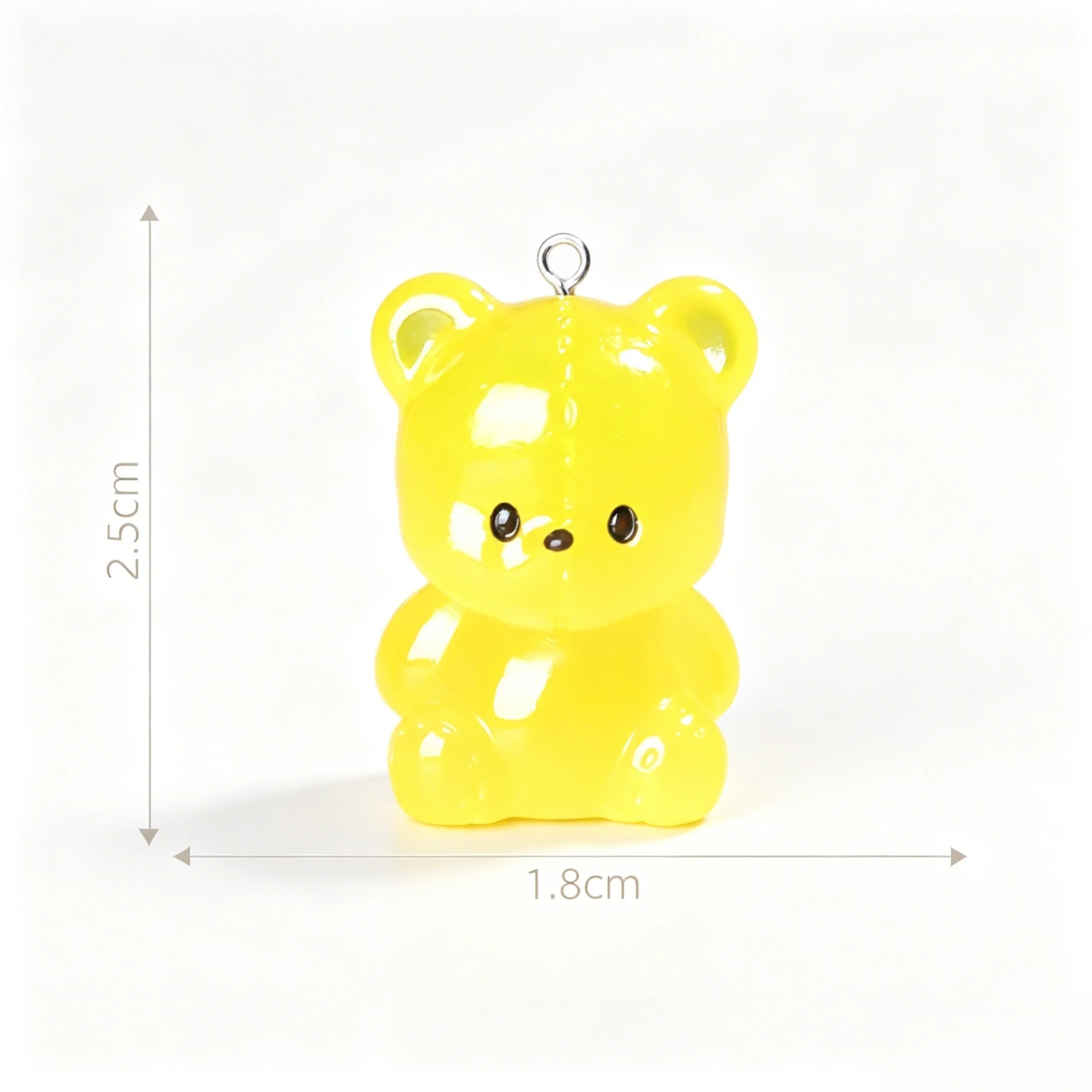 10개 귀여운 야광 레진 곰 참, DIY 귀걸이, 열쇠고리 및 쥬얼리 제작 용품용 귀여운 동물 펜던트