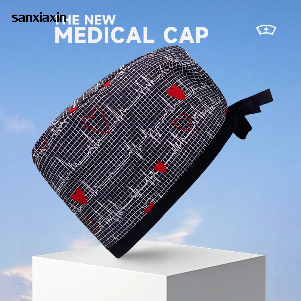 

Medical Printing Scrubs Hat Surgicals Caps Tooth Dentist Cap Men Women Operating Room Hat Cotton Nursing Hats Dentistry Work Hat
