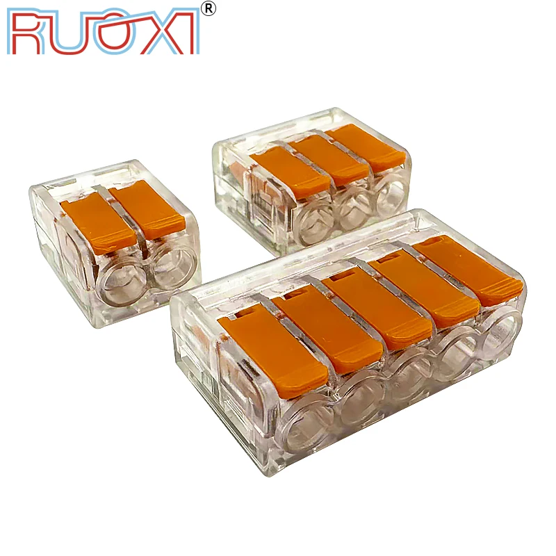 เทอร์มินัล 6mm2 สีส้มโปร่งใส Mini Quick เทปเปลี่ยนขั้วต่อสายไฟบ้านขนาดกะทัดรัดสากล 1