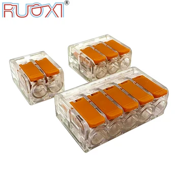 เทอร์มินัล 6mm2 สีส้มโปร่งใส Mini Quick เทปเปลี่ยนขั้วต่อสายไฟบ้านขนาดกะทัดรัดสากล 1