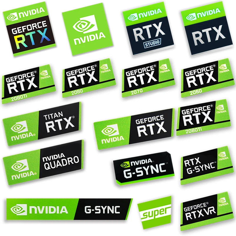 

12 Styles Graphics Card Sticker RTX 2080Ti 2070 2060 TITAN VR GTX 1650 1660Ti Label 1PC