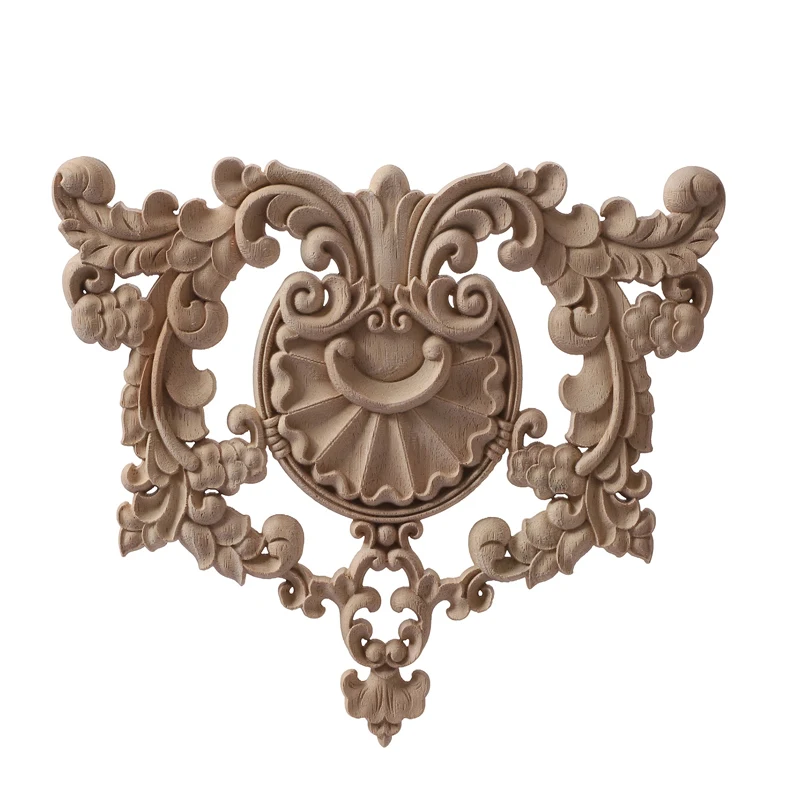 RUNBAZEF  Natural Oak Wood Carved Applique Furniture Decorative Figurine Miniatures Model Home Decoration Accessories