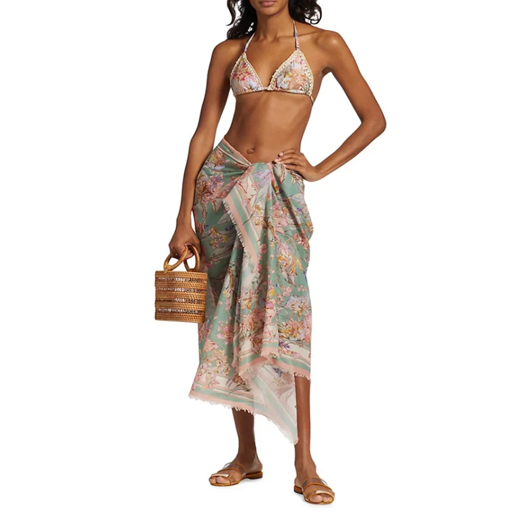 

2024 Swimsuit Flower Printed Swimwear Holiday Beachwear Designer Bathing Suit Summer Surf Wear Luxury Bikini Women Beachwear