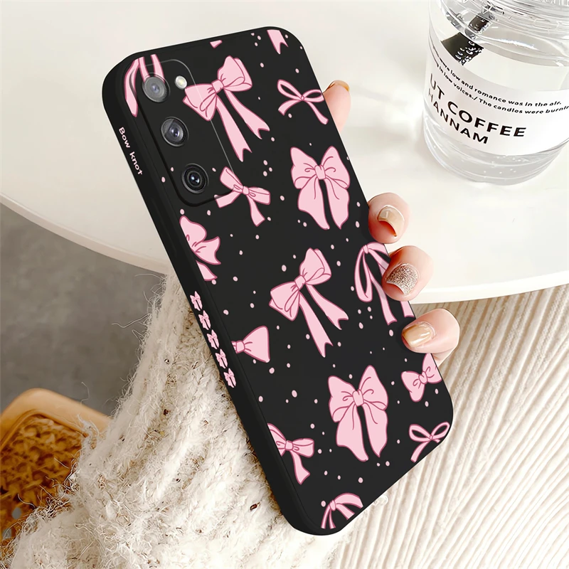 Ultra-Bright Pink Bow Knot Silicone Phone Case