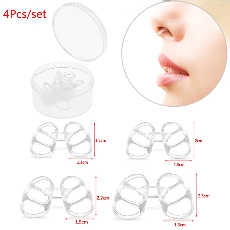 

4Pcs/box Anti Snoring Nasal Plugs Transparent Nasal Dilators Solution Anti Snore Nose Clip Congestion