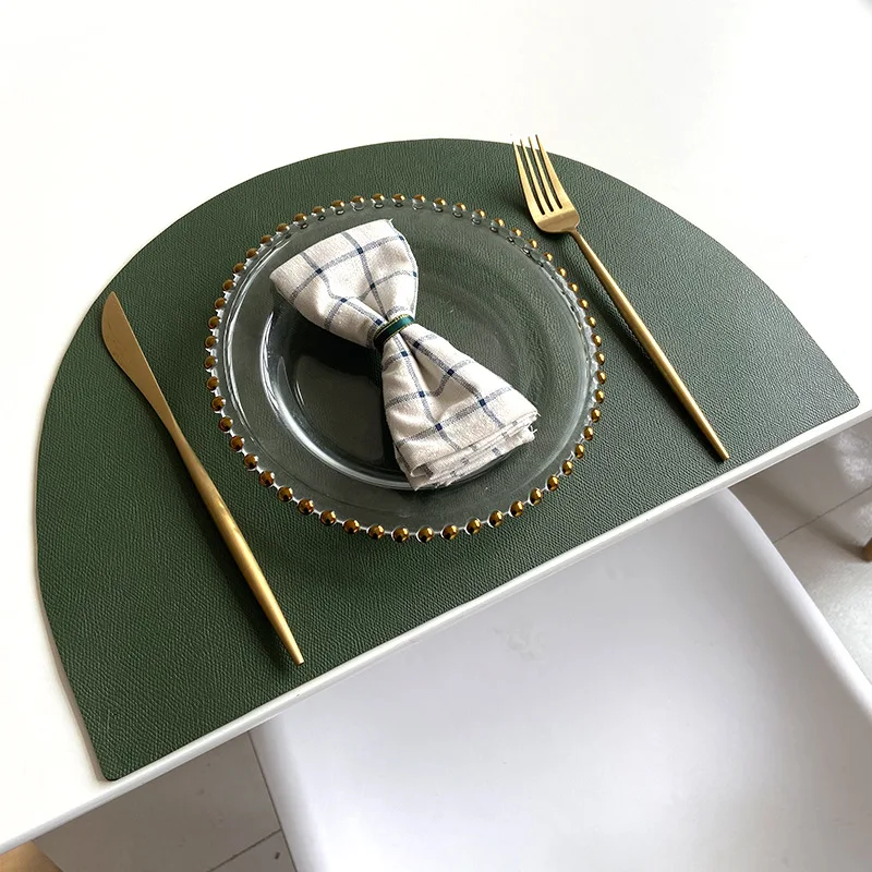 PU Leather Semicircle Placemat 3