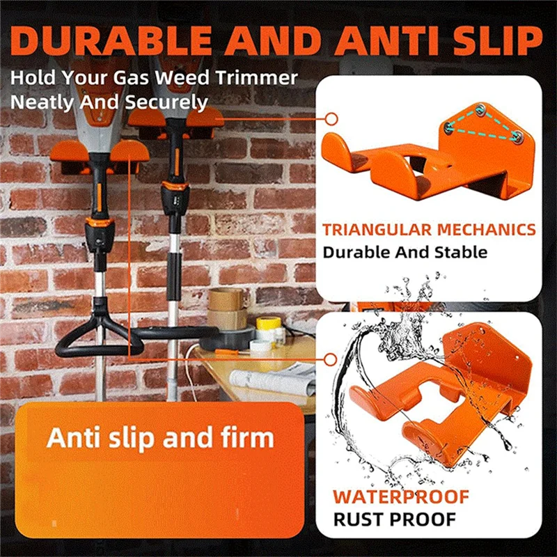 HOT-Garage Wall Hooks 2Pcs Garage Hooks Utility Double Heavy Duty Wall Mount Garage Storage Organization Tool Hangers