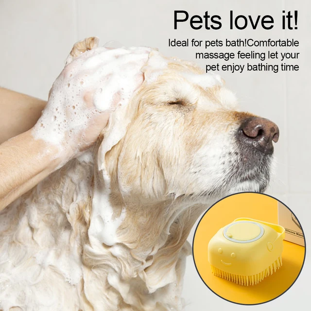 Brosse de bain en Silicone souple pour chien accessoire de toilettage pour shampoing bain douche pour