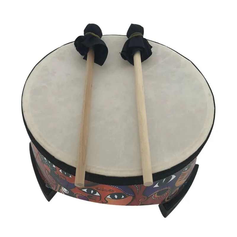 Drum Floor Kids Toy Percussion Inch Musical Instrument Mallets Orff Indian Toys Beaters 8&rdquo; Wooden Children Hand musical percussion instruments