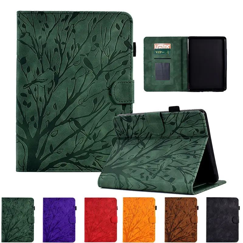 Capa para Amazon Kindle Paperwhite Capa Inteligente para Funda Kindle Paperwhite 10th Gen 2023 Case Árvore Pássaro em Relevo Shell